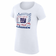 New York Giants G-III 4Her by Carl Banks Women's Super-Slim Fit Lightweight Collage Team T-Shirt White | NFL