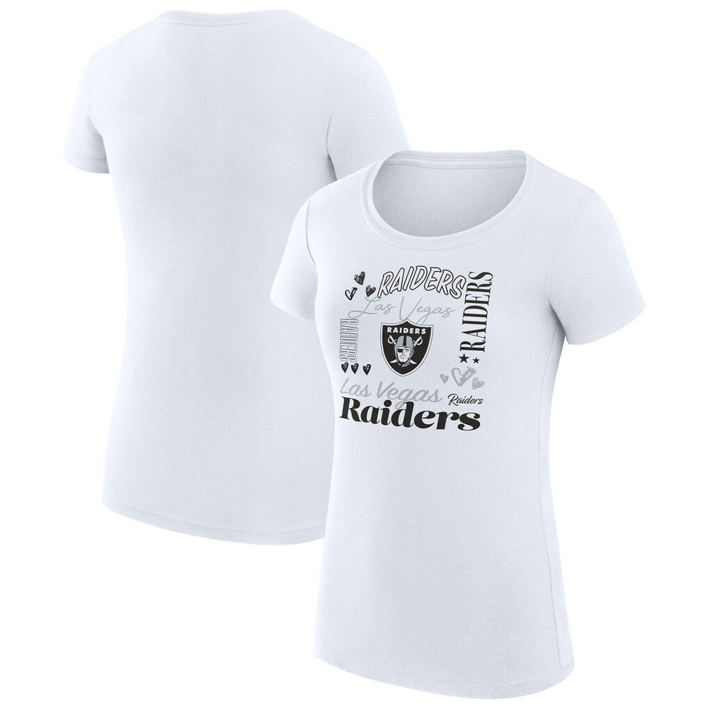 Las Vegas Raiders G-III 4Her by Carl Banks Women's Super-Slim Fit Lightweight Collage Team T-Shirt White | NFL