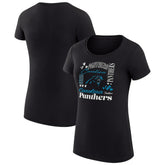 Carolina Panthers G-III 4Her by Carl Banks Women's Super-Slim Fit Lightweight Collage Team T-Shirt Black | NFL
