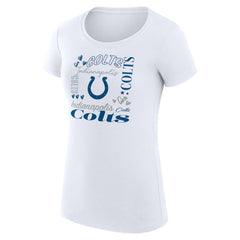 Indianapolis Colts G-III 4Her by Carl Banks Women's Super-Slim Fit Lightweight Collage Team T-Shirt White | NFL