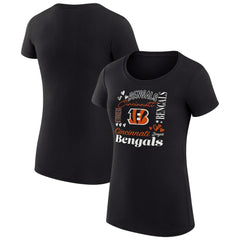 Cincinnati Bengals G-III 4Her by Carl Banks Women's Super-Slim Fit Lightweight Collage Team T-Shirt Black | NFL