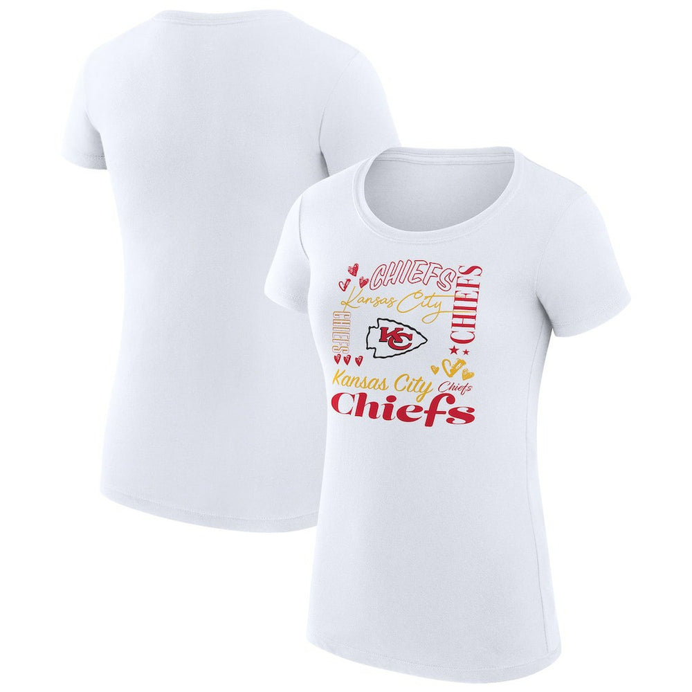 Kansas City Chiefs G-III 4Her by Carl Banks Women's Super-Slim Fit Lightweight Collage Team T-Shirt White | NFL