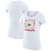 Kansas City Chiefs G-III 4Her by Carl Banks Women's Super-Slim Fit Lightweight Collage Team T-Shirt White | NFL