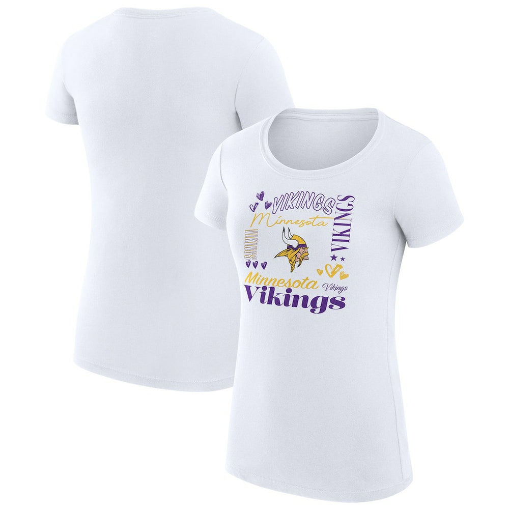 Minnesota Vikings G-III 4Her by Carl Banks Women's Super-Slim Fit Lightweight Collage Team T-Shirt White | NFL