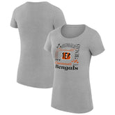 Cincinnati Bengals G-III 4Her by Carl Banks Women's Super-Slim Fit Lightweight Collage Team T-Shirt Heather Gray | NFL
