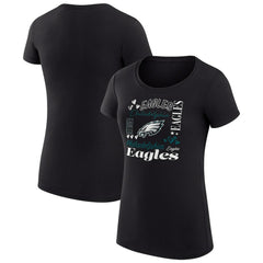 Philadelphia Eagles G-III 4Her by Carl Banks Women's Super-Slim Fit Lightweight Collage Team T-Shirt Black | NFL