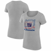 New York Giants G-III 4Her by Carl Banks Women's Super-Slim Fit Lightweight Collage Team T-Shirt Heather Gray | NFL