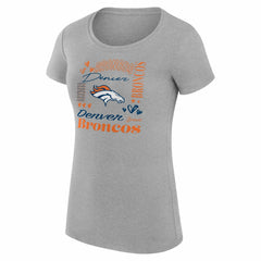 Denver Broncos G-III 4Her by Carl Banks Women's Super-Slim Fit Lightweight Collage Team T-Shirt Heather Gray | NFL