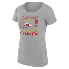 Kansas City Chiefs G-III 4Her by Carl Banks Women's Super-Slim Fit Lightweight Collage Team T-Shirt Heather Gray | NFL
