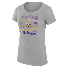 Minnesota Vikings G-III 4Her by Carl Banks Women's Super-Slim Fit Lightweight Collage Team T-Shirt Heather Gray | NFL
