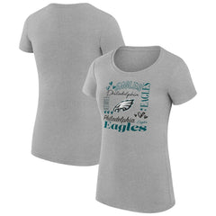Philadelphia Eagles G-III 4Her by Carl Banks Women's Super-Slim Fit Lightweight Collage Team T-Shirt Heather Gray | NFL