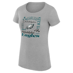 Philadelphia Eagles G-III 4Her by Carl Banks Women's Super-Slim Fit Lightweight Collage Team T-Shirt Heather Gray | NFL