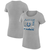 Indianapolis Colts G-III 4Her by Carl Banks Women's Super-Slim Fit Lightweight Collage Team T-Shirt Heather Gray | NFL