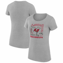 Tampa Bay Buccaneers G-III 4Her by Carl Banks Women's Super-Slim Fit Lightweight Collage Team T-Shirt Heather Gray | NFL