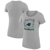 Carolina Panthers G-III 4Her by Carl Banks Women's Super-Slim Fit Lightweight Collage Team T-Shirt Heather Gray | NFL