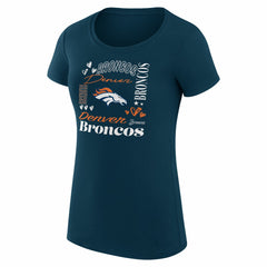 Denver Broncos G-III 4Her by Carl Banks Women's Super-Slim Fit Lightweight Collage Team T-Shirt Navy | NFL