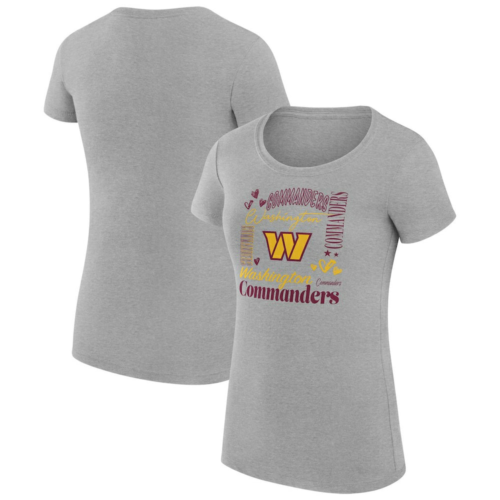 Washington Commanders G-III 4Her by Carl Banks Women's Super-Slim Fit Lightweight Collage Team T-Shirt Heather Gray | NFL