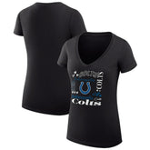 Indianapolis Colts G-III 4Her by Carl Banks Women's Super-Slim Fit Lightweight Collage Team V-Neck T-Shirt Black | NFL