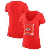 Kansas City Chiefs G-III 4Her by Carl Banks Women's Super-Slim Fit Lightweight Collage Team V-Neck T-Shirt Red | NFL