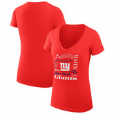 New York Giants G-III 4Her by Carl Banks Women's Super-Slim Fit Lightweight Collage Team V-Neck T-Shirt Red | NFL
