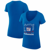 New York Giants G-III 4Her by Carl Banks Women's Super-Slim Fit Lightweight Collage Team V-Neck T-Shirt Royal | NFL