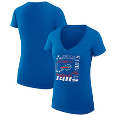 Buffalo Bills G-III 4Her by Carl Banks Women's Super-Slim Fit Lightweight Collage Team V-Neck T-Shirt Royal | NFL