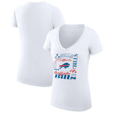 Buffalo Bills G-III 4Her by Carl Banks Women's Super-Slim Fit Lightweight Collage Team V-Neck T-Shirt White | NFL