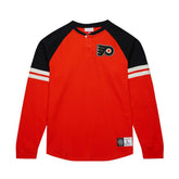 Philadelphia Flyers Mitchell & Ness Thermal Henley Long Sleeve T-Shirt - Orange - NHL