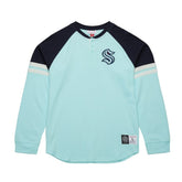 Seattle Kraken Mitchell & Ness Thermal Henley Long Sleeve T-Shirt - Light Blue - NHL