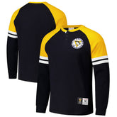 Pittsburgh Penguins Mitchell & Ness Thermal Henley Long Sleeve T-Shirt - Black - NHL