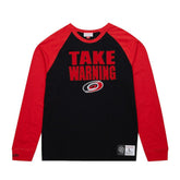 Carolina Hurricanes Mitchell & Ness Legendary Slub Raglan Long Sleeve T-Shirt - Black/Red - NHL