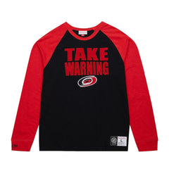 Carolina Hurricanes Mitchell & Ness Legendary Slub Raglan Long Sleeve T-Shirt - Black/Red - NHL