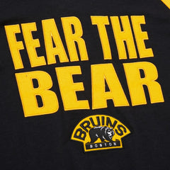 Boston Bruins Mitchell & Ness Legendary Slub Raglan Long Sleeve T-Shirt - Black/Gold - NHL