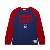New York Rangers Mitchell & Ness Legendary Slub Raglan Long Sleeve T-Shirt - Blue/Red - NHL