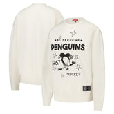Pittsburgh Penguins Mitchell & Ness Women's Logo 3.0 Pullover Sweatshirt - Cream - NHL