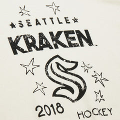 Seattle Kraken Mitchell & Ness Women's Logo 3.0 Pullover Sweatshirt - Cream - NHL