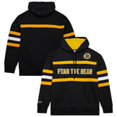 Boston Bruins Mitchell & Ness Head Coach Slogan Pullover Hoodie - Black - NHL
