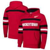 Detroit Red Wings Mitchell & Ness Head Coach Slogan Pullover Hoodie - Red - NHL