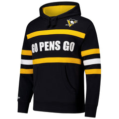 Pittsburgh Penguins Mitchell & Ness Head Coach Slogan Pullover Hoodie - Black - NHL