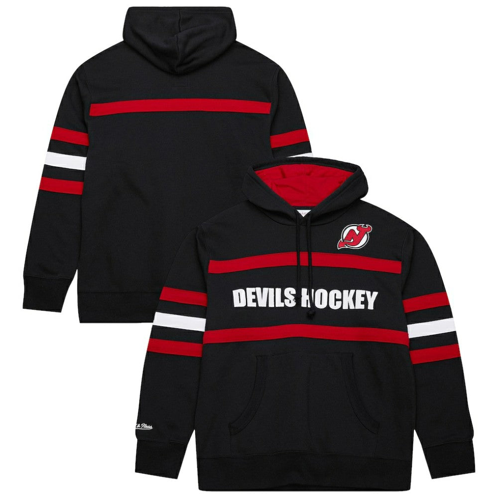 New Jersey Devils Mitchell & Ness Head Coach Slogan Pullover Hoodie - Black - NHL