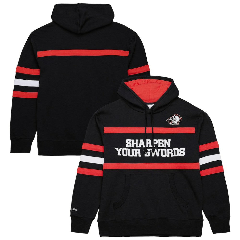 Buffalo Sabres Mitchell & Ness Head Coach Slogan Pullover Hoodie - Black - NHL