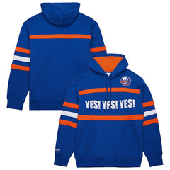 New York Islanders Mitchell & Ness Head Coach Slogan Pullover Hoodie - Royal - NHL