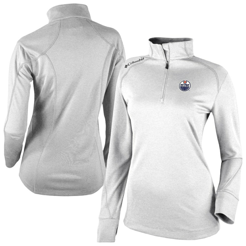 Edmonton Oilers Columbia Women's Omni-Wick Shotgun 2.0 Quarter-Zip Pullover Top - White - NHL