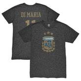 Angel Di Maria Argentina National Team 1863FC Retro Player Tri-Blend T-Shirt Black - FIFA World CUP