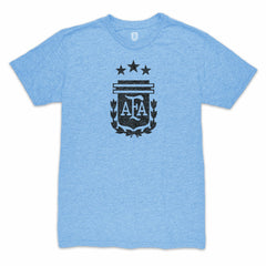 Angel Di Maria Argentina National Team 1863FC Retro Player Tri-Blend T-Shirt Light Blue - FIFA World CUP