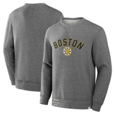 Boston Bruins Fanatics Decades Collection Legendary Fleece Pullover Sweatshirt - Heather Gray - NHL