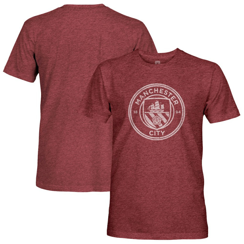 Manchester City 1863FC Mono Badge Retro Tri-Blend T-Shirt Maroon - FIFA World CUP