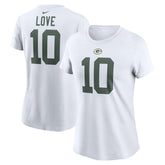 Jordan Love Green Bay Packers Women's Player Name & Number T-Shirt White | Nike for Sale