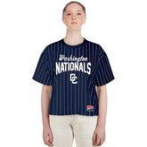 Washington Nationals New Era Women's 2025 City Connect Pinstripe T-Shirt - MLB
