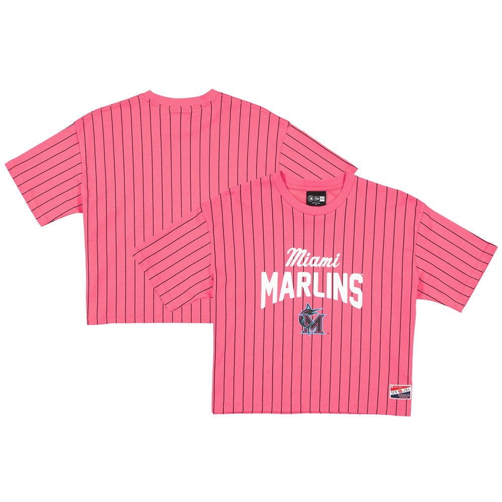 Miami Marlins New Era Women's 2025 City Connect Pinstripe T-Shirt - MLB